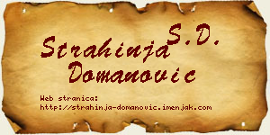 Strahinja Domanović vizit kartica